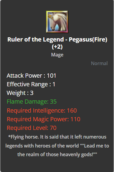 Ruler Of The Legend - Pegasus (Fire) +2